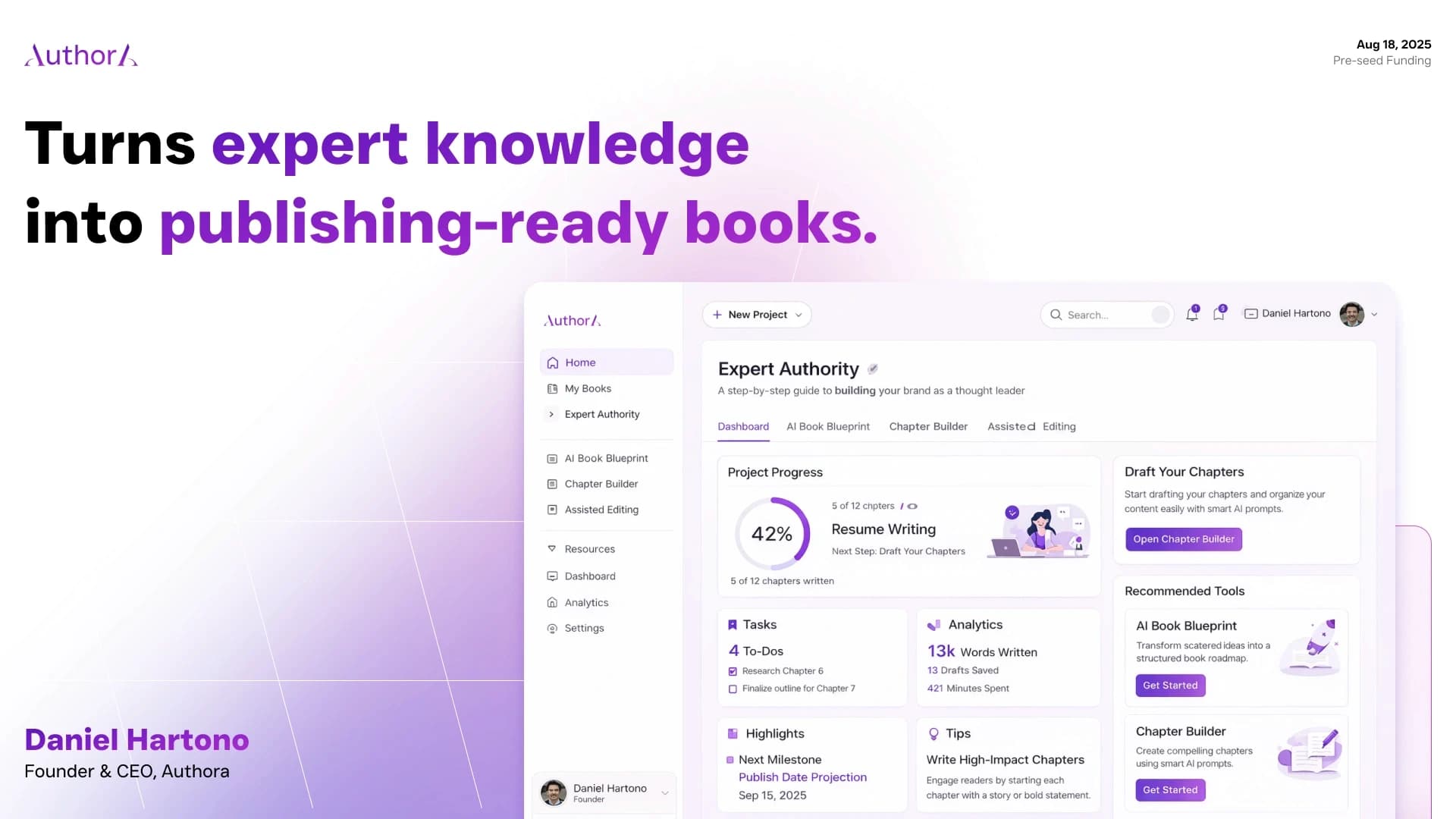 Authora pitch deck cover image