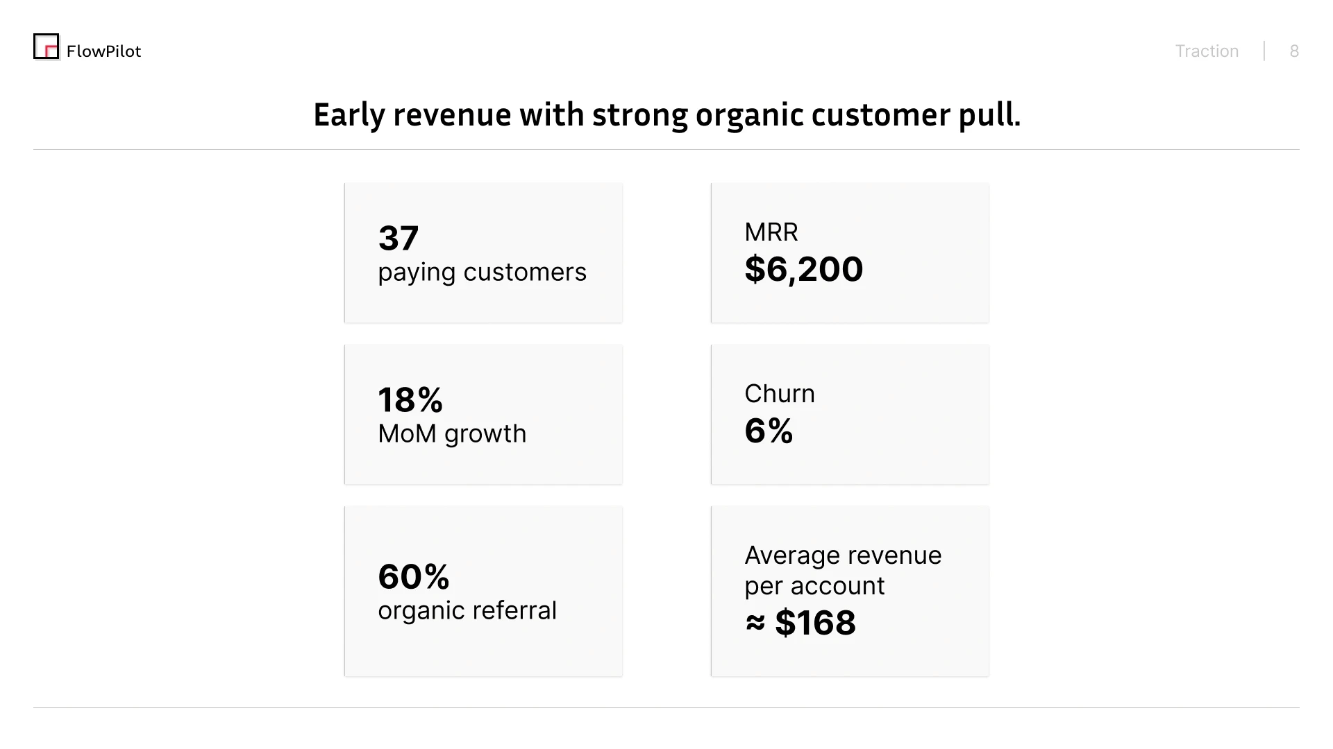 FlowPilot pitch deck slide 8