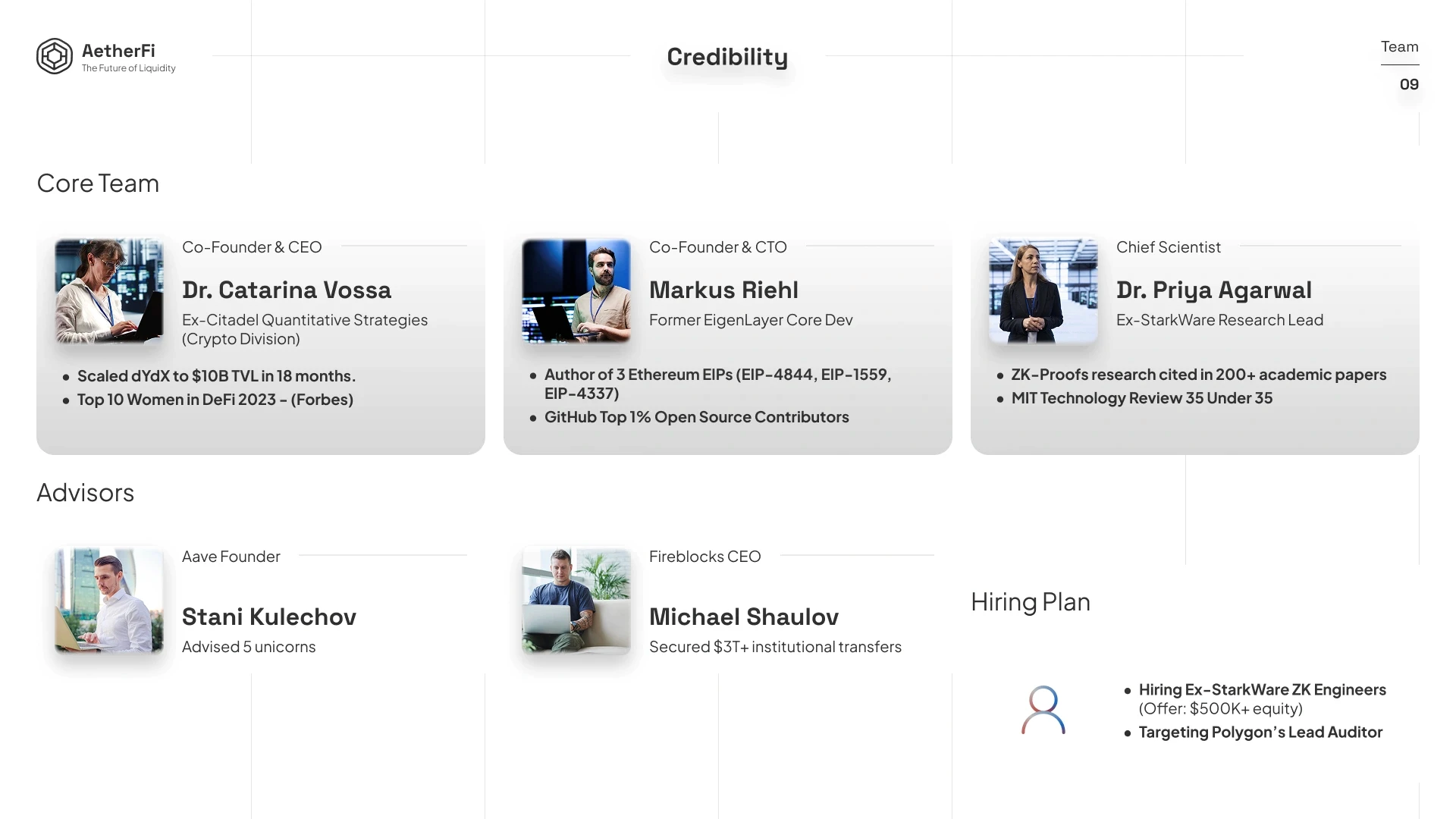 AetherFi pitch deck slide 10
